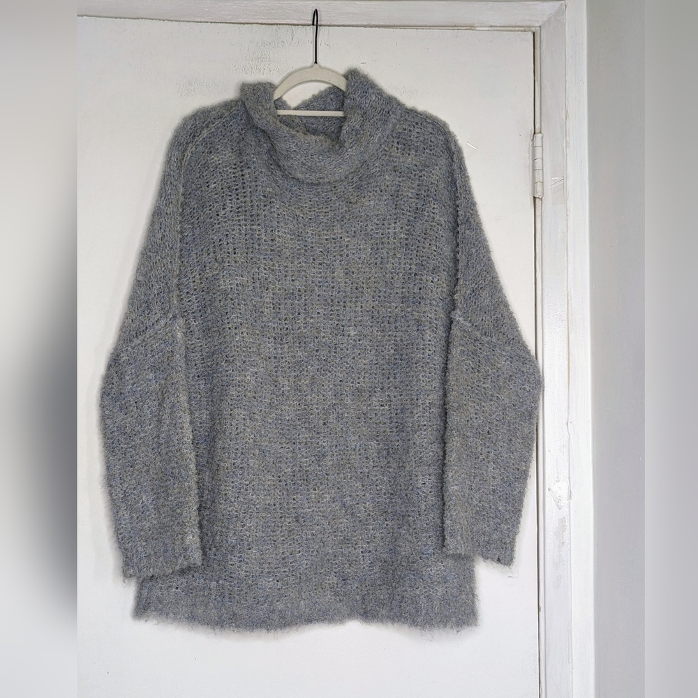 Free People she’s all that Alpaca blue gray Sweater